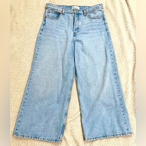 Zara Wide Leg Crop High Rise Jeans